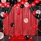 137 Pcs Black Red Party Decorations with 4 Sequin Backdrop Curtain 133 Balloon Arch Kit 2025 Graduation Decorations Birthday Party Photo Backdrop for Wedding Anniversary Decor